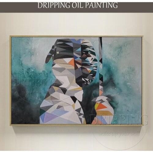 Hand Painted Special Wall Art Abstract Fencing Figure Oil Painting on Canvas Handmade Sport Man Portrait Fencing Oil Painting