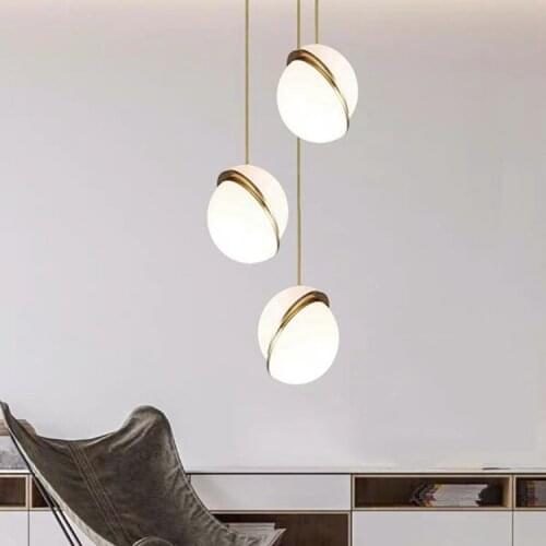 Modern led glass ball pendant light chandelier hanglamp kitchen fixtures lumiere kitchen dining bar dining room light