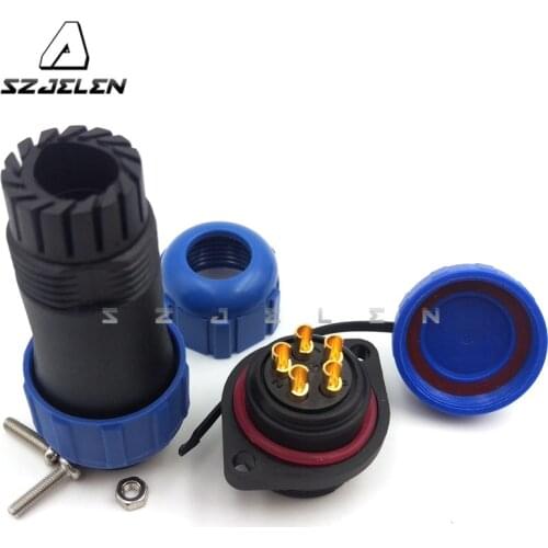 SP2110, waterproof LED cable connector ip68 male and female 5 pin, Industrial Power Panel mount connector 5 pin plug and socket