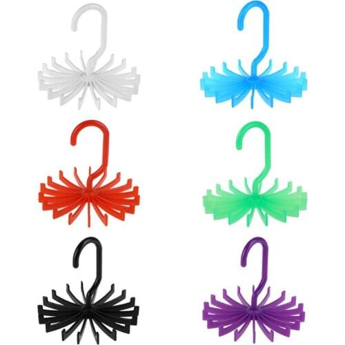 18 Hooks Necktie Scarf Belt Hanger Hooks Men Women Clothing Hanging Organizer Holder Portable Closets Rotating Hook Rack