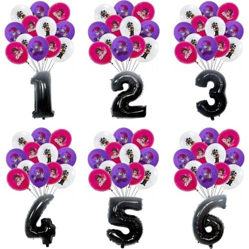 Friday Night Funkin Black Number Balloons Birthday Party Decorations Cartoon 12 Inch Round Latex Balloon Baby Shower Supplies