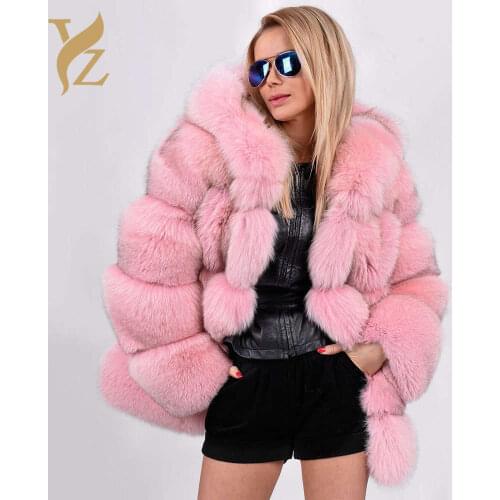 YZ.FURTURE Real Fox Fur Coat Winter Fur Jacket Outerwear Real Jacket Natural Fox Fur Coats for Women Thicken Warm Women Fur Coat
