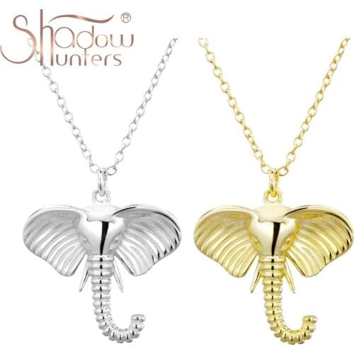 SHADOWHUNTERS Original 925 Sterling Silver Elephant Pendant Necklaces For Women Chain Choker Wedding Necklaces Luxury Jewelry
