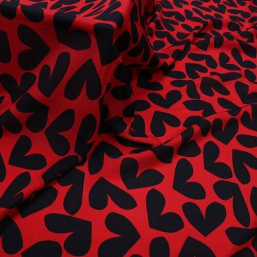 1 Meter x 1.14 Meter Love Digital Printing Crepe De Chine Skin Friendly Silk Dress Shirt Fabric