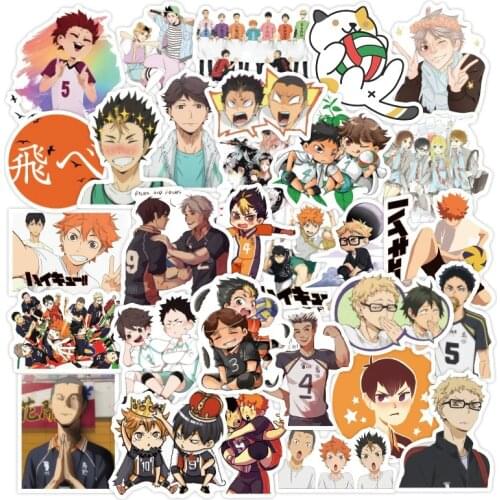 10/50Pcs Haikyuu!! Stickers Japanese Anime Sticker Volleyball for Decal on Guitar Suitcase Laptop Phone Fridge Motorcycle Car
