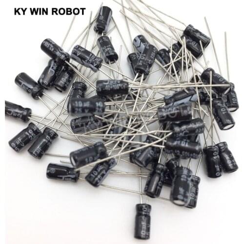 100pcs Aluminum electrolytic capacitor 10uF 25V 4*7 Electrolytic capacitor