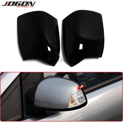 2Pcs Rear View Side Rearview Mirror Caps Cover Trim For Ford Focus 2 MK2 2004-2008 C-MAX Glossy Black