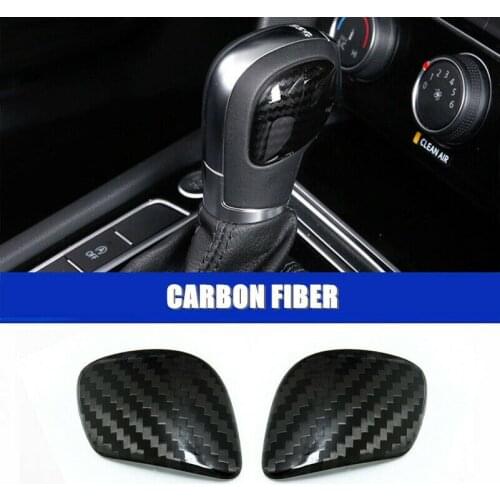 2x Carbon Fiber Gear Shift Knob Gear Head Cover for VW Golf7 MK7 Golf VW R