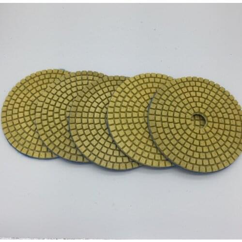 5pcs 4" 100mm Premium Quality Assorted Diamond Flexible Polishing Pads Wet Grinding Disc for Marble Stone Glass Ceramics