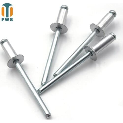 50 PCS M4 6-12mm DIN EN ISO 15978 GB /T 12617.1 Aluminum Open End Blind Rivets With Break Pull Mandrel And Countersunk Head
