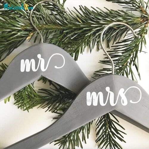 6 font available Mr & Mrs DIY Wedding Hangers Party Sticker Decal Vinyl Stickers BA377