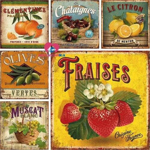 Diamond painting fruits diamond embroidery full display picture of rhinestones diamond mosaic full round drills cross stitch kit