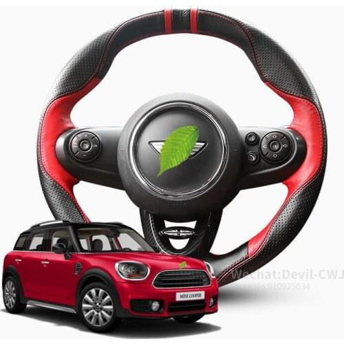 Car steering wheel cover is suitable for Mini-mini cooper hand-stitched high-end leather grip cover for high-end car accessories