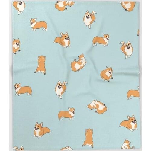 Dog Corgi Cartoon Throw Blanket Cute Kids Design Corgi Print Blankets for Beds Christmas Decorations for Home