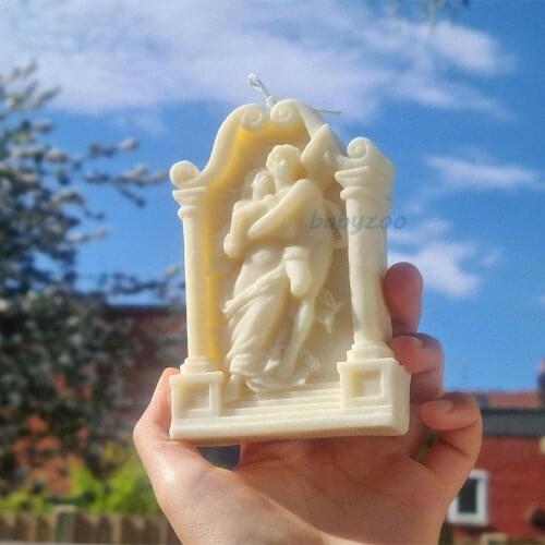 Greek Love Mythology Elements Candle Mold Roman Character Relief Architecture Scented Candle Making Handmade Soap Mold