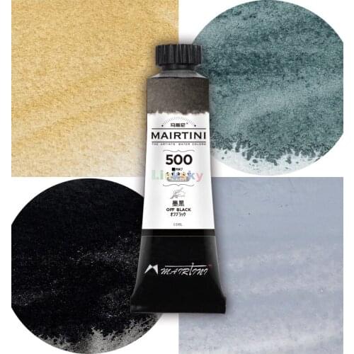 Mairtini Artist level, Black white silver Colors Series, finely ground water-based pigments, Single tube 15ml, Art Supplies