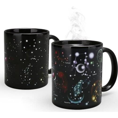 Ceramic Magic Color Changing Cup Sensitive Coffee Tea Funny Mugs Crative Cup Constellation Solar System Gift Mug Water Bottle