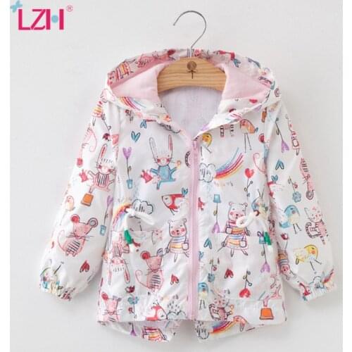 LZH Girls Jacket 2021 Spring Autumn Windbreaker For Girls Jacket For Girls Cartoon Outerwear Coat For Girls Childrens Clothing