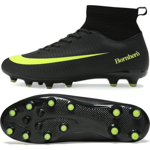 Men High Ankle FG Soccer Shoes Turf Football Boots Enhanced Control Training Footwear Multiple Styles Available