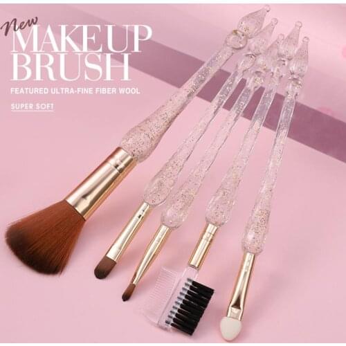 5Pcs Crystal Makeup Brush Set Cosmetic Tool Powder Eye Shadow Blush Woman Makeup Brushes Women Makeup Tools Maquiagem