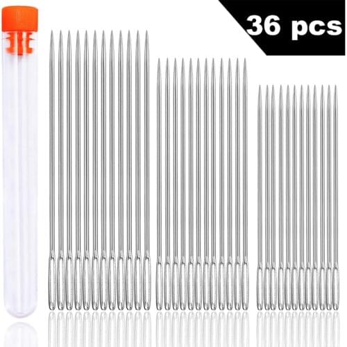 Nonvor 36PCS Large Eye Sewing Needles, Hand Blind Sewing Needle with Plastic Bottle, Stainless Steel Yarn Knitting Needle DIY
