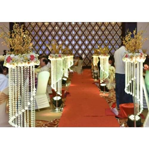 2017 new style wedding props wedding crystal road lead Crystal pillars Crystal Centerpiece for Wedding 8pcs/lot