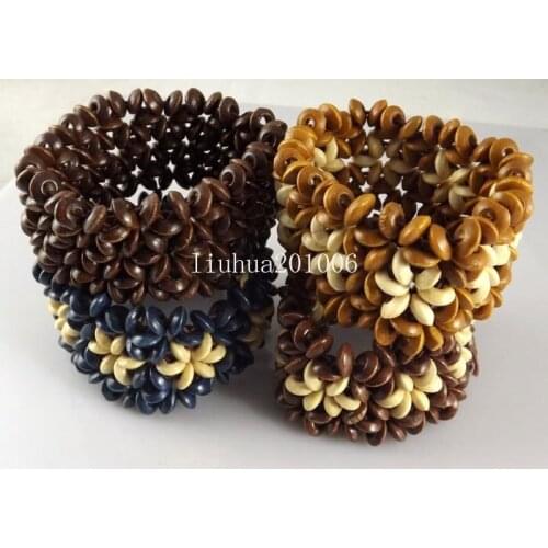 Wholesale 24 pcs lots Mix stretchy beaded wooden bracelets