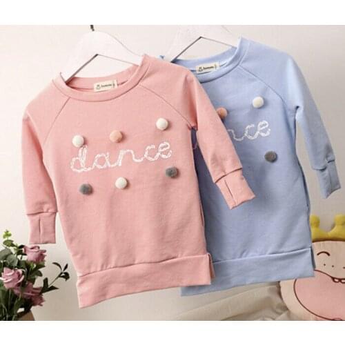 Autumn Warm Toddler Kids Girl Dress Children Clothing Cotton Warm Sweater Kids Sweater Dress Dance Plush ball infant clothes