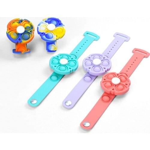 Finger Hand Spinner Fidget Toys Rotatable Push Bubble Bracelet Antistress Unzip Watch Wristband Simple Dimple Spinner Sensory au