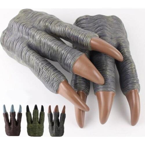 Dinosaur Claw Gloves Cosplay Jurassic Play Model Halloween Gift Toys Hands Party Werewolf Children Kids Trick Prop O6E8