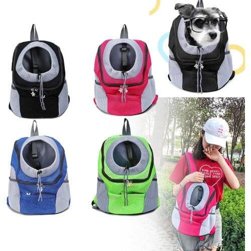 Portable Mesh Casual Travel Double Shoulder Puppy Kitten Backpack Breathable Outdoor Pet Cat Dog Carrier Front Bags