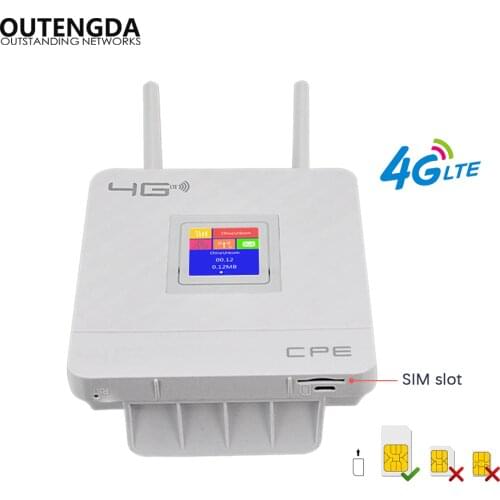 Unlocked 4G LTE CPE Mobile WiFi Router With LAN Port Support SIM Card Multi Bands 10 Wi-Fi Users Portable Wireless Router