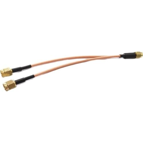 RP SMA male plug to 2X RP-SMA plug female pin Splitter Combiner Pigtail cable RG316 15CM 6"