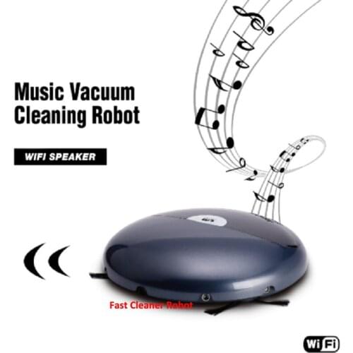 Newest Smartphone WiFi App Control Automatic Robot Vacuum Cleaner With Music Player, Schedule,Auto Recharge, Li-ion Battery