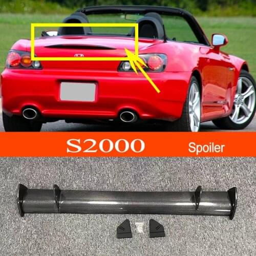 S2000 Real Carbon Fiber GT-style Car-styling Sporty Rear Trunk Wing Spoiler for Honda S2000