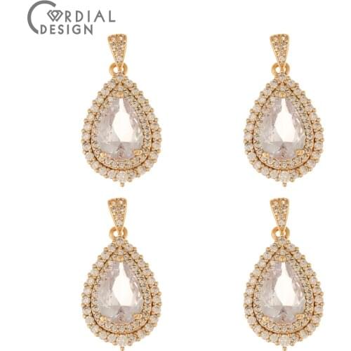 Cordial Design 20Pcs 15*29MM Jewelry Findings & Components/CZ Pendant/Jewelry Accessories/DIY Charms/Hand Made/Necklace Making