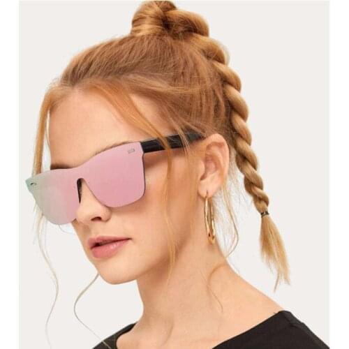 Siamese Colorful Reflective Mercury Sunglasses Women Sun Glasses Fashion Coated Outdoor Glasses Internet Celebrity Recommend