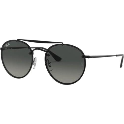 Rayban Blaze Round 3614N 148/11 54 Sunglasses Black Metal Frame Grey Gradient Lenses High Quality Vision Unisex Sunglass 2021