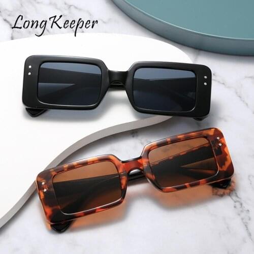 LongKeeper Vintage Square Sunglasses Women Brand Designer Female Rectangle Sun Glasses Punk Retro Womens Glasses Lentes De Sol