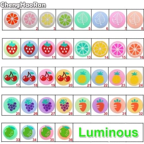 ChengHaoRan 1Pc Glow Luminous Fruit Leaf Thumb Stick Grip Cap Joystick Cover Case For Nintendo Switch NS Lite Joy-Con Controller