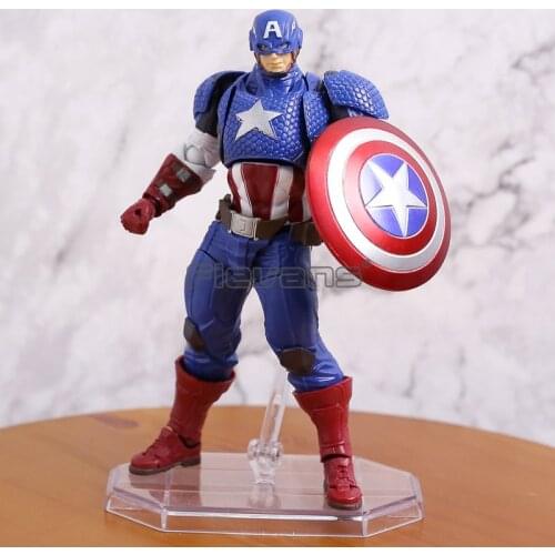 Revoltech Series 007 Captain America PVC Action Figure Collectable Model Toy