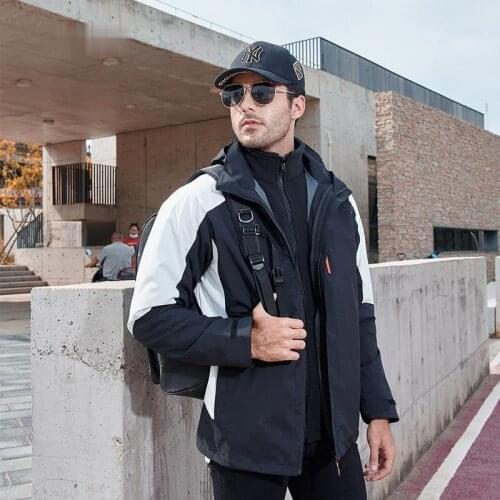 Outdoor Jacket Mens Three-in-one Two-piece Womens Thickened Liner Windproof and Waterproof Ski Suit Coat Men Jacket Men