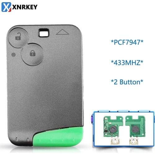 Free shipping (1 pcs ) 2 Button Remote Card PCF7947 Chip For Renault Velsatis 433MHZ