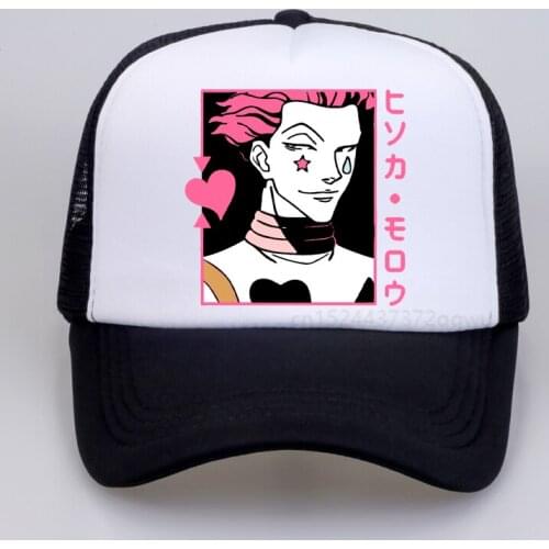 Japanese anime Hunter X Hunter hat womens fun cartoon print casual sunhat men anime Hisoka Morow Mesh Baseball cap