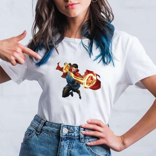 Doctor Strange Print Fashion Women Tshirt Hip Hop Summer Marvel Short Sleeve Disney Tee Tops Dropship Clothes