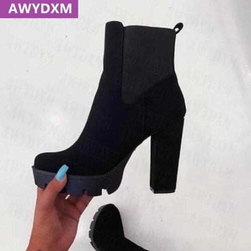 Womens Shoes New 2021 Boots Pumps Party Wedding Dress High Heels Women Boots Goth Platform Boots Winter Fashion Zip Shoe Women