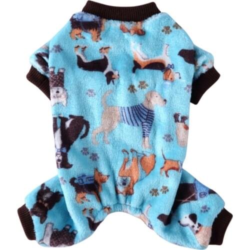 Winter Warm Dogs Pet Clothes Pet Pajamas Flannel Jumpsuit Clothes Pajamas Star Costume French Bulldog Sweatshir Fashion Hoodies