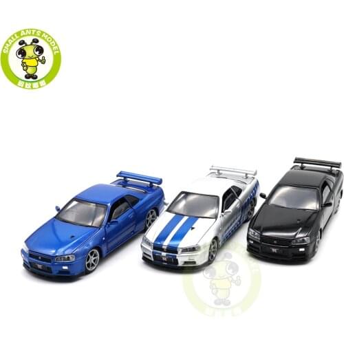 1/32 GT R R34 Racing Car JKM Diecast Model Car Toys Kids Boys Girls Gifts Sound Lighting