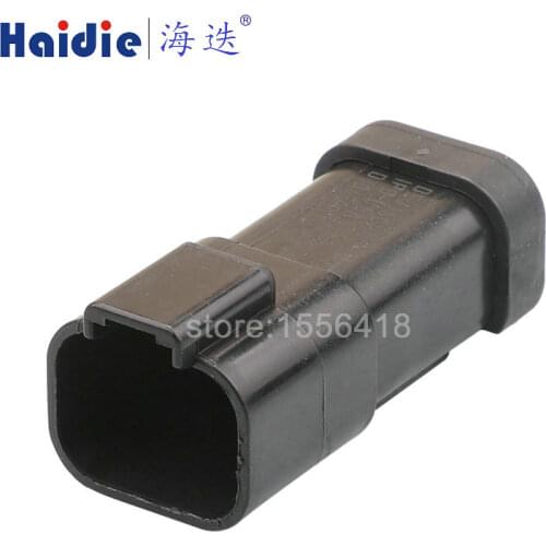 2sets auto 4pin plastic electric plug AT04-4P-EC01BLK waterproof wiring harness cable connector DT04-4P-E005