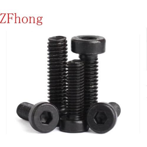 10-50PCS DIN7984 M3 M4 M5 M6 Steel with black hex socket thin short cap head screw